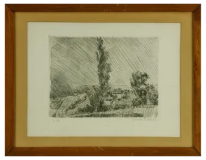 Arnoldo Ciarrocchi, Landscape, 1970s, Etching