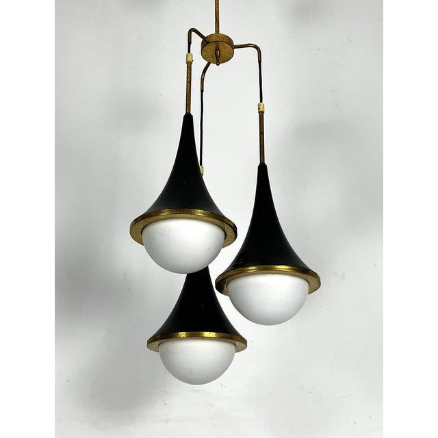 Mis-Century Stilnovo Pendant with Three Lights from Sciolari, Italy, 1950s For Sale - Image 15 of 15