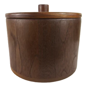 Mid 20th Century Wood Storage Box With Knobbed Lid
