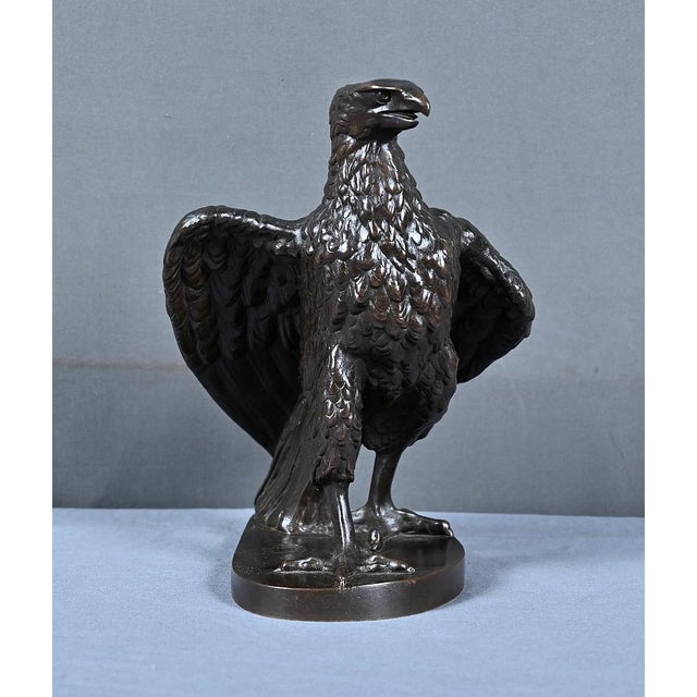 Metal After T. Gechter, The Watchful Eagle, Late 19th Century, Bronze For Sale - Image 7 of 15