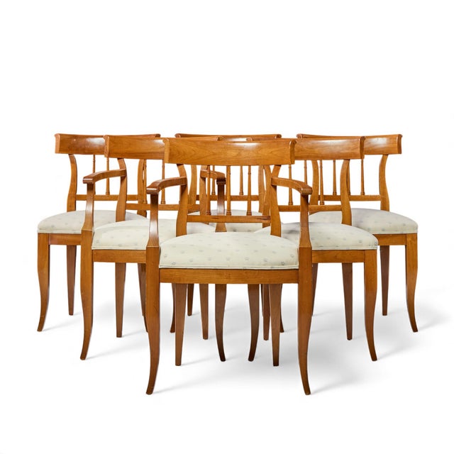 Kindel Furniture French Regency Solid Cherry Wood Dining Chairs - Set of 6 Each armless chair measures: 19.75 wide x 19...