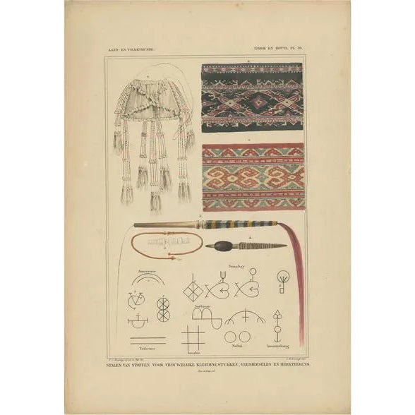 C.J. Temminck, Fabrics of Timor and Rotti, 1840, Paper For Sale