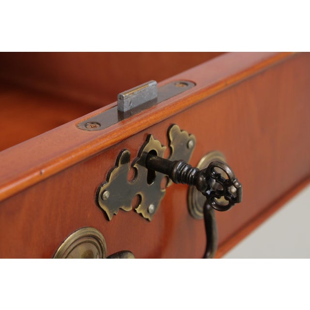 Animal Skin Reprodux Bevan Funnel Leather Top Yew Wood Desk For Sale - Image 7 of 18