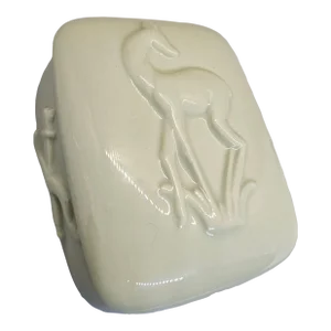 Vase MCM Ceramic Glazed Vintage Royal Copley Box Deer Doe, Numbered