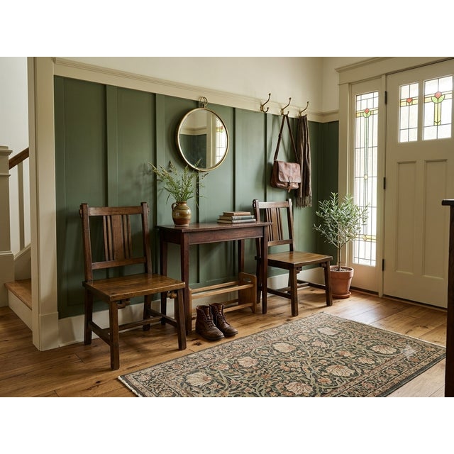 Auburn Pair Zen Oriental Straight Legs Bars Backrest Solid Wood Chairs For Sale - Image 8 of 8