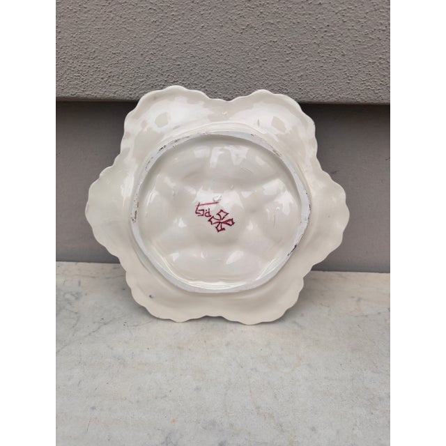 1940s French Faience Oyster Plate Moustiers Style, Circa 1940 For Sale - Image 5 of 5