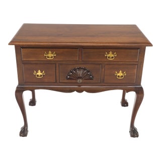 Charak Solid Mahogany 5 Drawers Low Bow Dresser Cabinet Dresser For Sale