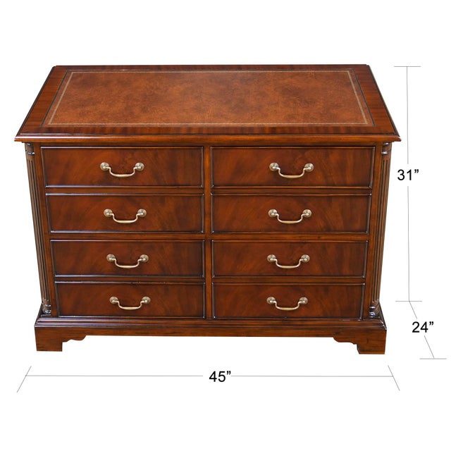 A highly functional and decorative piece this Four Drawer File cabinet is made with figured mahogany. The top of the...