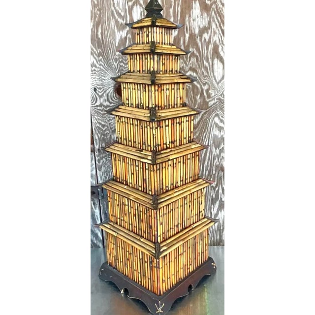 Vintage Asian Rattan Pagodas - A Pair For Sale - Image 10 of 11