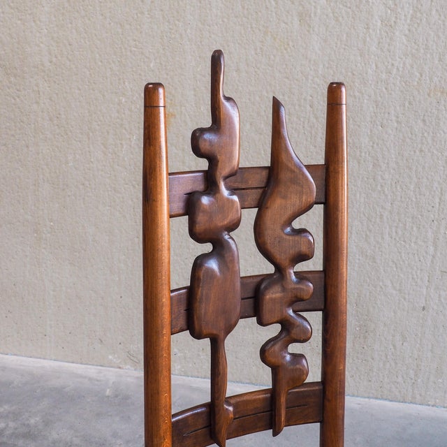 Sculptural Brutalist High-Back Chairs, 1960s, Set of 2 For Sale - Image 11 of 14