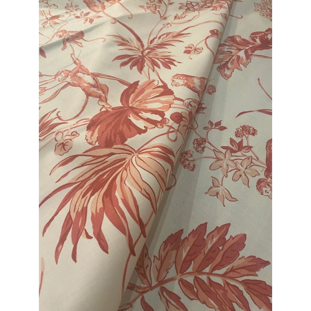 1990s Scalamandre "Ouistiti" Monkey Print Fabric in Red - 1 Yard For Sale - Image 9 of 10