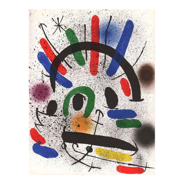Joan Miro Original Lithograph V1-2 Mourlot 1970 For Sale