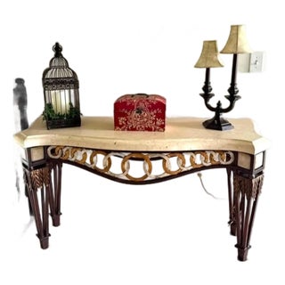 Rare Vintage Ardley Hall Neoclassical Style Stone Top Console Table For Sale