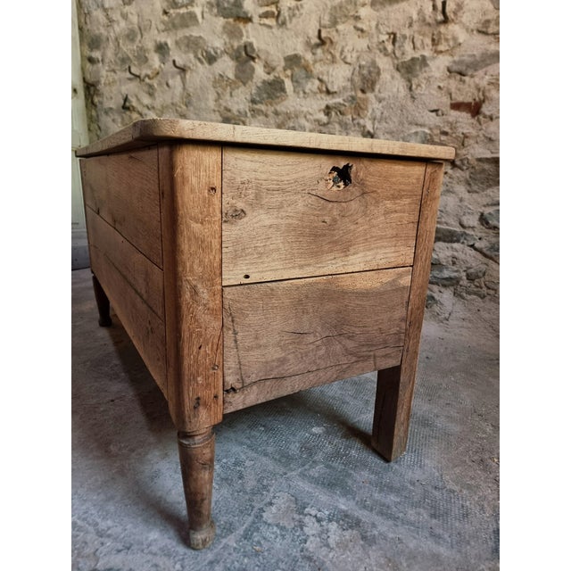 Antique Early 19th Century French Oak Blanket Chest on Stand For Sale - Image 9 of 18