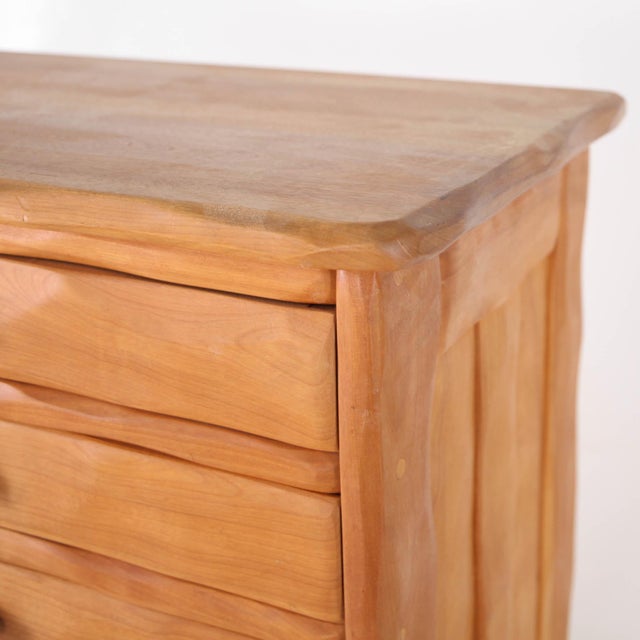 Small Carved Wood Chest of Drawers, 1980s For Sale - Image 14 of 18