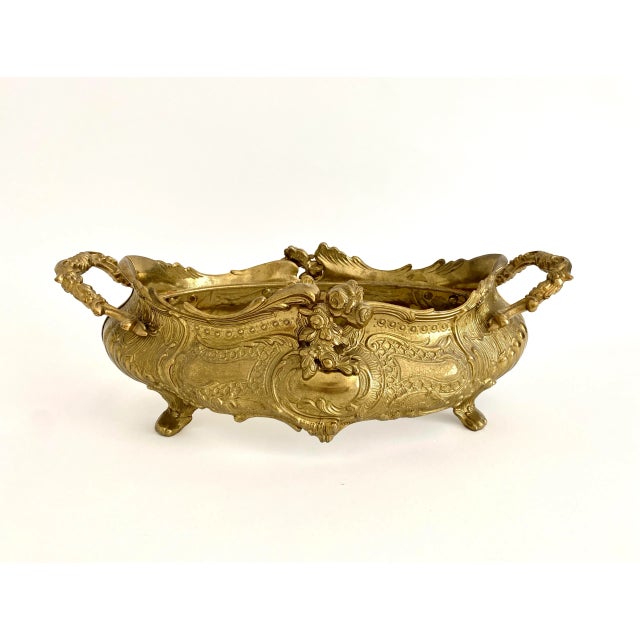 Art Nouveau Vintage French Brass Jardiniere For Sale - Image 3 of 10