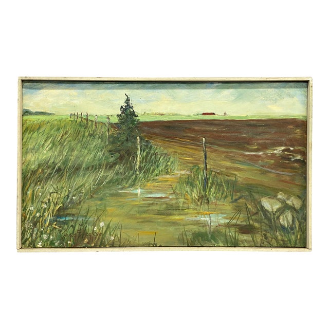 1960s Spring Plowing Martha's Vineyard Painting by Jean Spencer For Sale