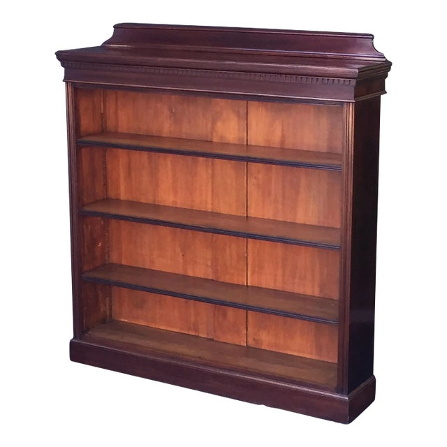 English Open Bookcase of Mahogany For Sale