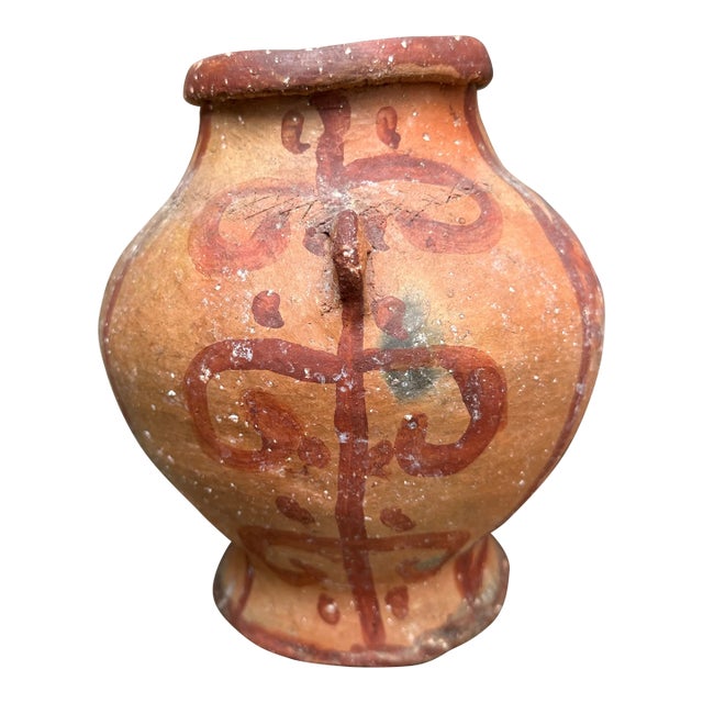 Primitive Ancient Pre-Colombian Unidentified Pottery Vase For Sale