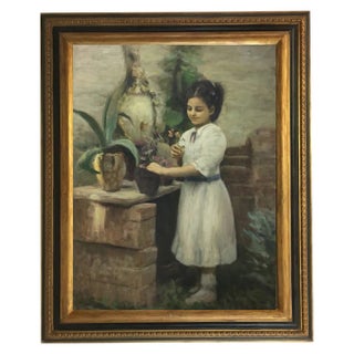 Tonino Manna, Italian School Child's Portrait, 2002, Oil on Canvas For Sale