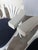 1970s Vintage White Bentwood Dining Chairs with Blue Fabric Seats, 1970s, Set of 4 For Sale - Image 5 of 18
