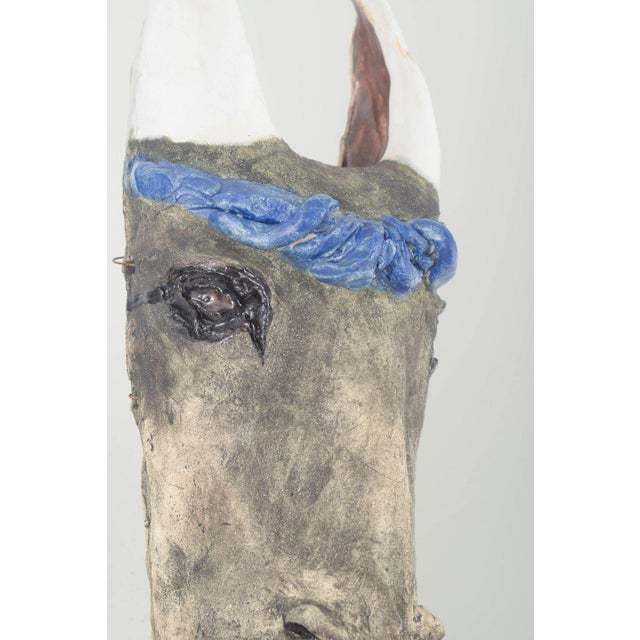 European Studio Potter Stoneware Sculpture with Horn-Like Form, 1970s For Sale - Image 3 of 6