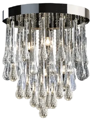 Italian Murano Glass Sputnik Chandelier Flush Mount by Simong