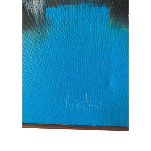 1980s Bright Coloured Abstract Painting by Contemporary Artist Hugo Newton For Sale - Image 4 of 4