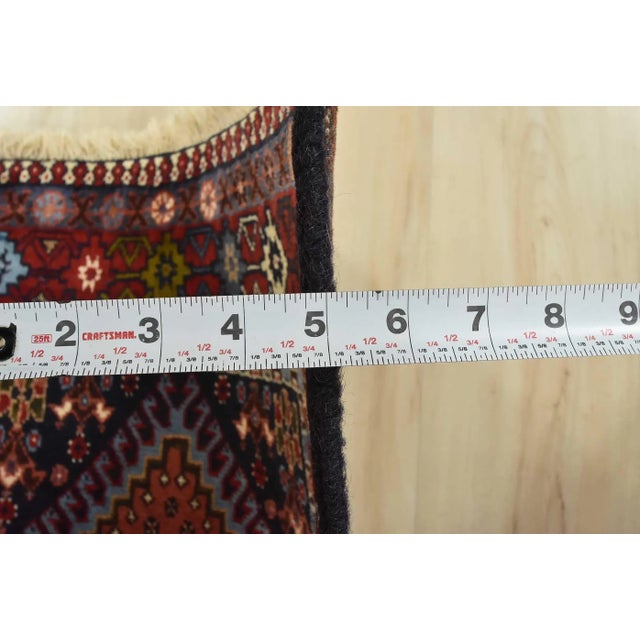 Yalameh Rug 3'5'' X 4'9'' Multicolor Wool Vintage Tribal Hand-Knotted Carpet For Sale - Image 10 of 12