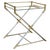 Brass Mid Century Modern Serving or Side Table in Brass and Lucite with X Form For Sale - Image 8 of 18