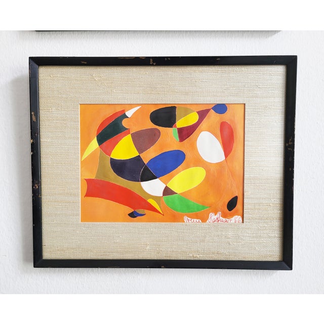 Irene Hartlmayer, Mid-Century Modern Abstract Compositions, 1966, Gouache, Framed, Set of 3 For Sale - Image 4 of 12