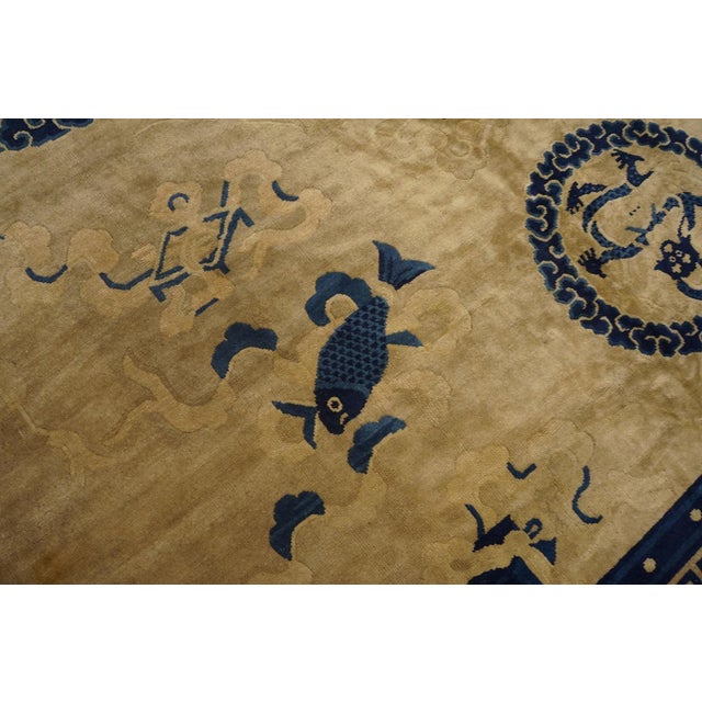 Textile Astonishing Beige Background Color With Detail Motif Repertoire of Chinese Antique Peking Rug For Sale - Image 7 of 12