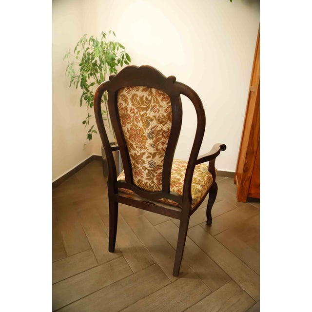 Antique Queen Anne Revival Carver Armchair with Floral Tapestry Upholstery, 1890s For Sale - Image 5 of 18