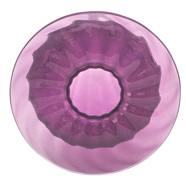 Young & Constantin Signed Ruby Glass Trumpet Bud Vase Ribbed Studio Art 13" For Sale In San Francisco - Image 6 of 10