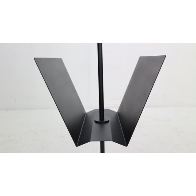 Minimalistic Black Metal Magazinine Rack by Porada Arredi, Italy, 1980s For Sale - Image 11 of 18