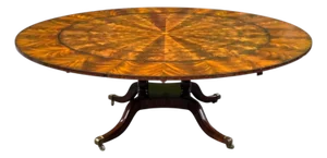 Maitland-Smith English Regency Flame Mahogany Roundabout Extendable Dining Table With Sunburst Top