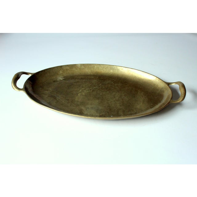 1960s Solid Brass Design Serving Tray by Collini/Austria Handmade and Marked Vintage For Sale - Image 5 of 8