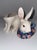 1980s Fitz & Floyd Bunny With Floral Garland and Blue Bow For Sale In Houston - Image 6 of 10