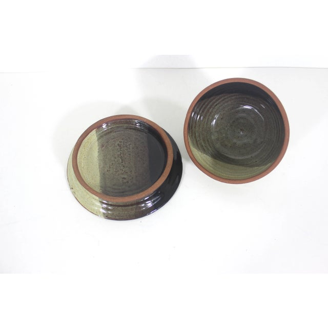 Vintage Studio Pottery Lidded Butter Dish For Sale - Image 6 of 8