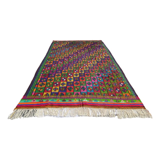 Vintage Turkish Traditional Kilim Rug For Sale