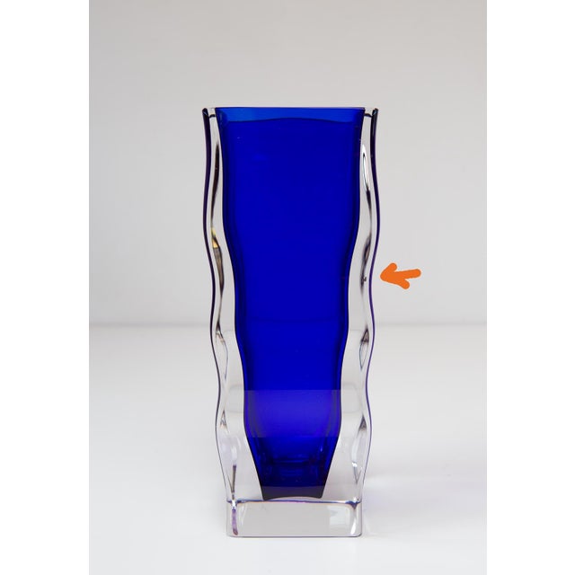 Swedish Glass Vases in Blue and Amber from Orrefors, Set of 4 For Sale - Image 16 of 17