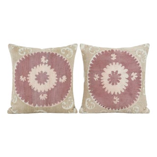 Hand Embroidered Suzani Pillow Cover 24'' X 25'' - Set of Two For Sale