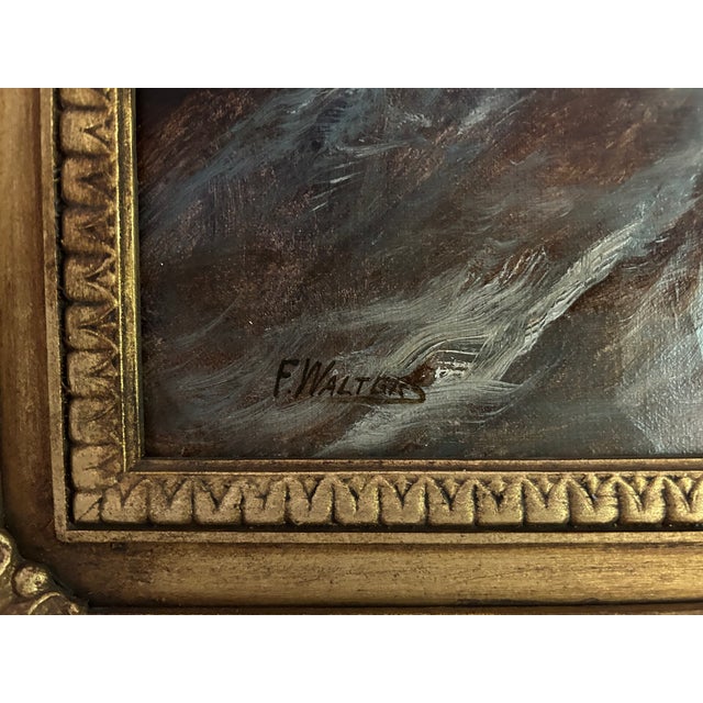 Victorian Antique Original Scottish Highlands Landscape Oil Painting by F. Walters For Sale - Image 3 of 7
