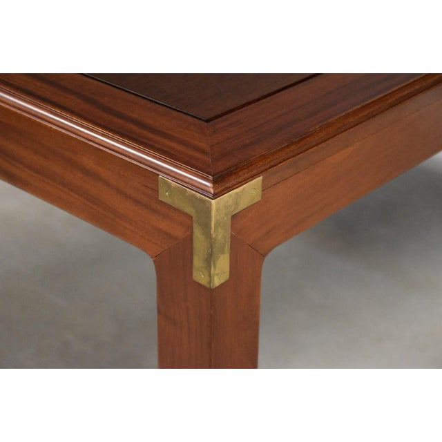 Vintage Solid Mahogany and Brass Dining Table For Sale - Image 12 of 13