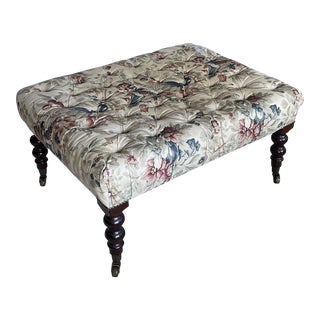 George Smith Ottoman, 1995 - Tufted Buttoned Stool For Sale