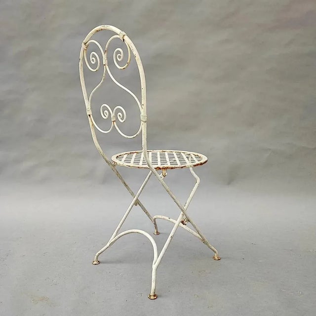White Iron Garden Chairs, Set of 3 For Sale - Image 4 of 7