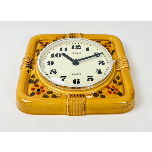 Mid-Century Modern Vintage Ceramic Kitchen Wall Clock from Kienzle, 1960s For Sale - Image 3 of 7