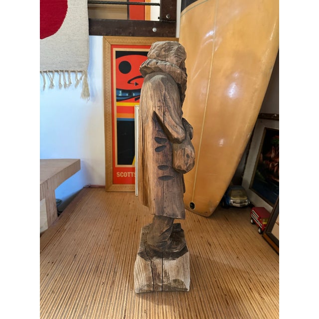 1970s 1970s Hand Carved Wooden Vagabond Drifter Pacific Northwest Figure Beach Pier Sailor For Sale - Image 5 of 7