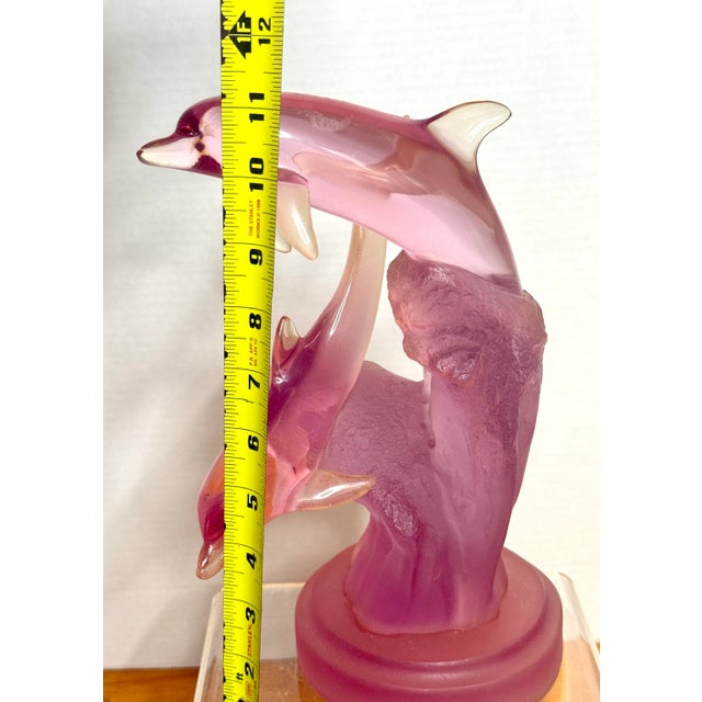 Plastic Vintage Lucite Dolphins Sculpture Signed Donjo ~ 323/995 Limited Edition For Sale - Image 7 of 7