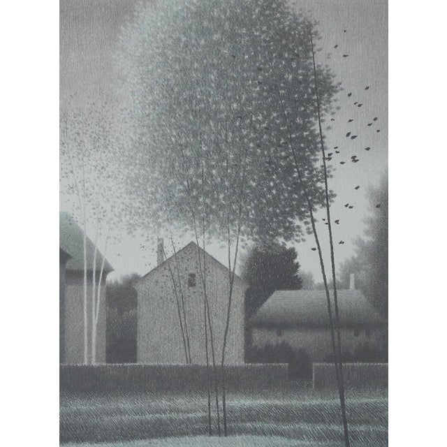 Robert Kipniss 1990s Robert Kipniss Limited Edition Color Lithograph Titled "Approaching Town, Dawn" Signed Numbered For Sale - Image 4 of 5
